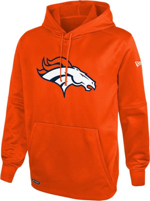 New Era Men's Denver Broncos Orange Combine Pullover Logo Hoodie