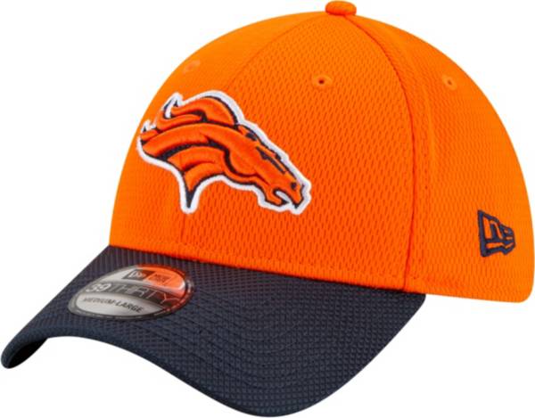 New Era Men's Denver Broncos Sideline 2021 Road 39Thirty Orange Stretch Fit Hat