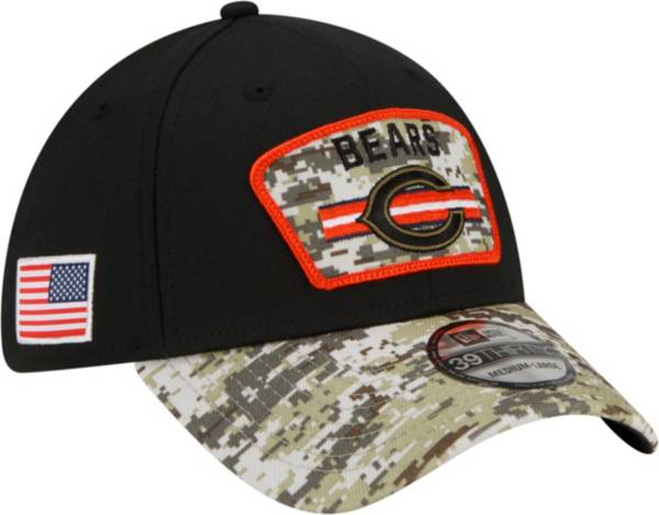New Era Men's Chicago Bears Salute to Service 39Thirty Black Stretch Fit Hat