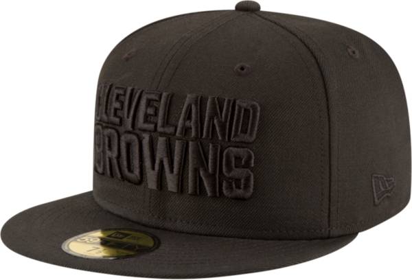 New Era Men's Cleveland Browns Black On Black 59Fifty Fitted Hat