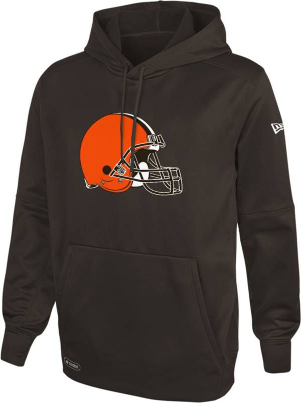 New Era Men's Cleveland Browns Brown Suede Combine Pullover Logo Hoodie