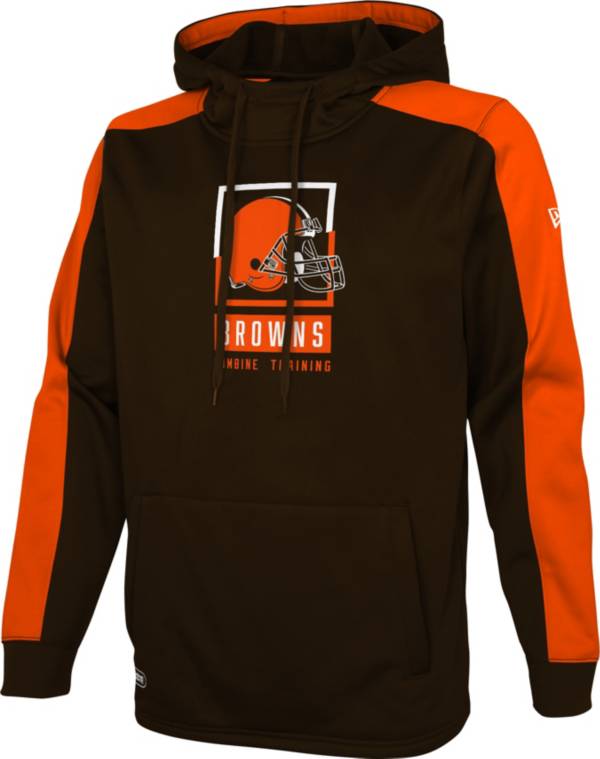 New Era Men's Cleveland Browns Brown Combine Rise Pullover Hoodie