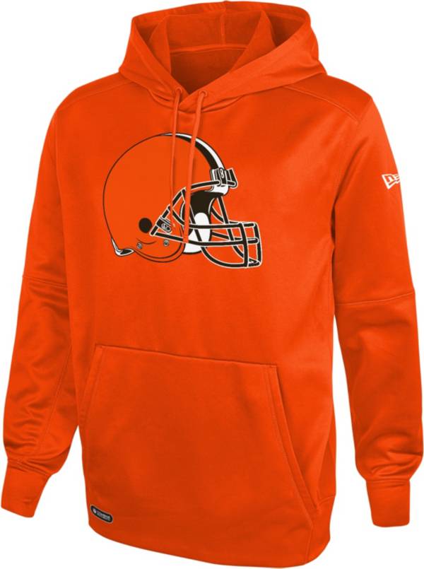 New Era Men's Cleveland Browns Orange Combine Pullover Logo Hoodie