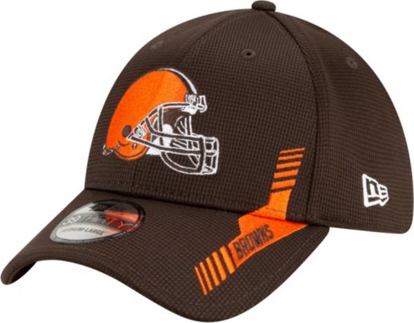 New Era Men's Cleveland Browns Brown Sideline 2021 Home 39Thirty Stretch Fit Hat