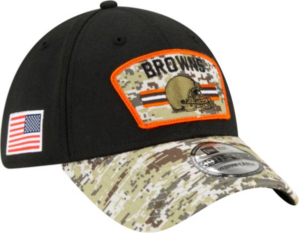 New Era Men's Cleveland Browns Salute to Service 39Thirty Black Stretch Fit Hat