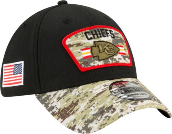 New Era Men's Kansas City Chiefs Salute to Service 39Thirty Black Stretch Fit Hat