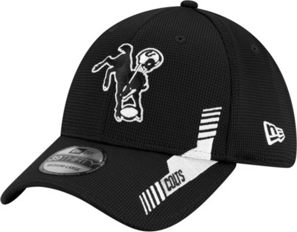New Era Men's Indianapolis Colts Sideline 2021 Home Black 39Thirty Stretch Fit Hat
