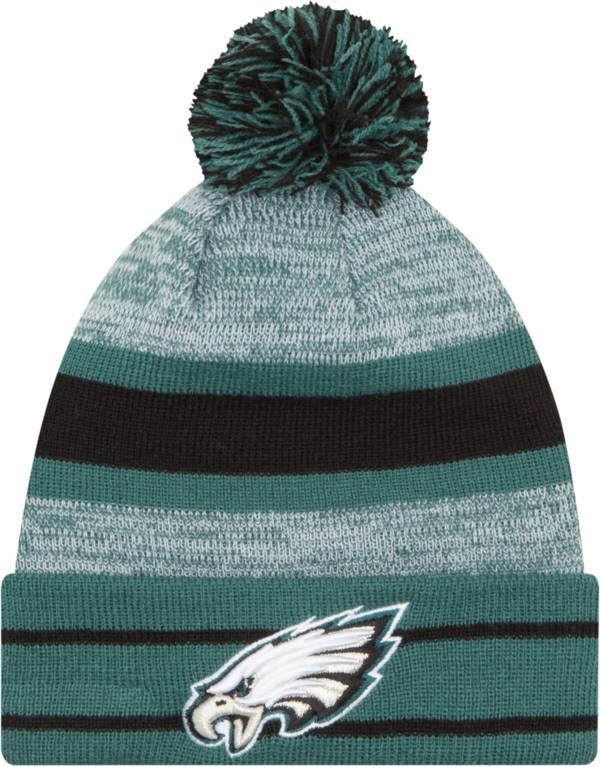 New Era Men's Philadelphia Eagles Cuffed Pom Green Knit