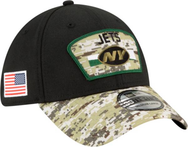 New Era Men's New York Jets Salute to Service 39Thirty Black Stretch Fit Hat