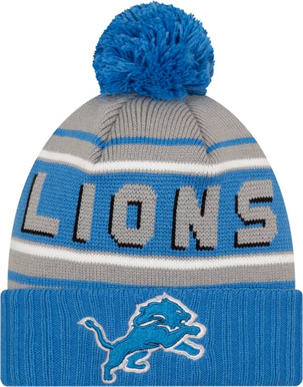 New Era Men's Detroit Lions Blue Cuffed Cheer Knit Beanie