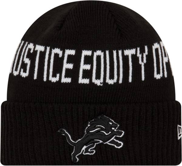 New Era Men's Detroit Lions Social Justice Black Knit