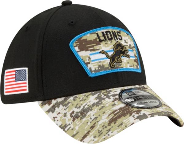 New Era Men's Detroit Lions Salute to Service 39Thirty Black Stretch Fit Hat