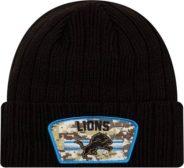 New Era Men's Detroit Lions Salute to Service Black Knit