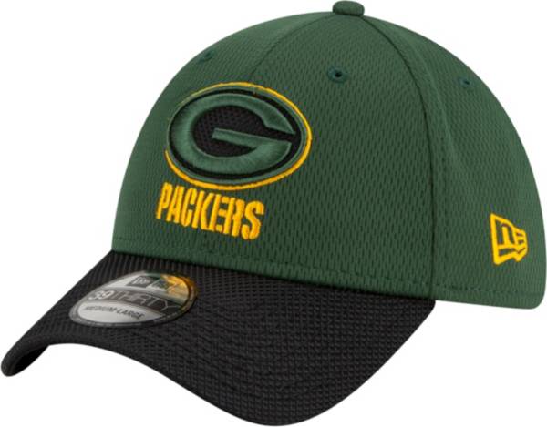 New Era Men's Green Bay Packers Sideline 2021 Road 39Thirty Green Stretch Fit Hat