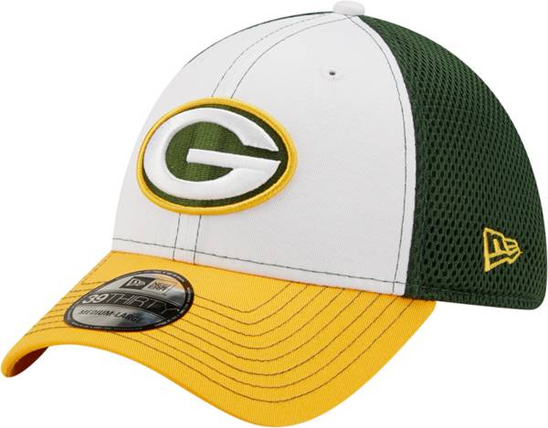 New Era Men's Green Bay Packers Team Neo 39Thirty White Stretch Fit Hat