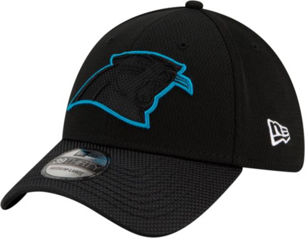 New Era Men's Carolina Panthers Sideline 2021 Road 39Thirty Black Stretch Fit Hat