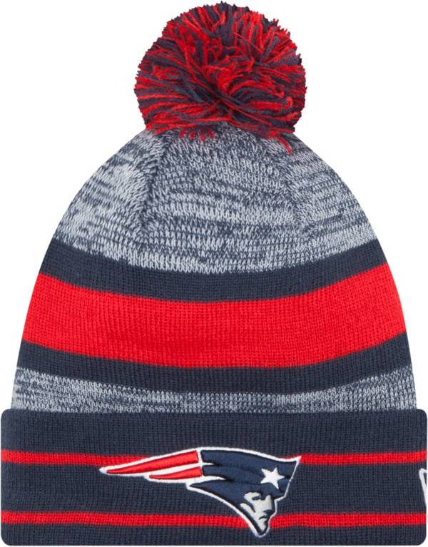 New Era Men's New England Patriots Cuffed Pom Navy Knit