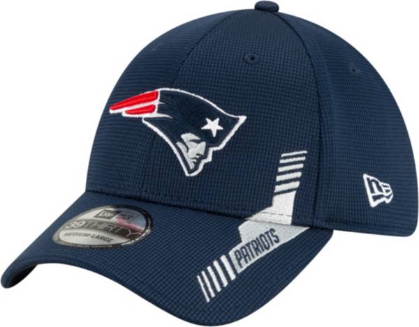 New Era Men's New England Patriots Navy Sideline 2021 Home 39Thirty Stretch Fit Hat