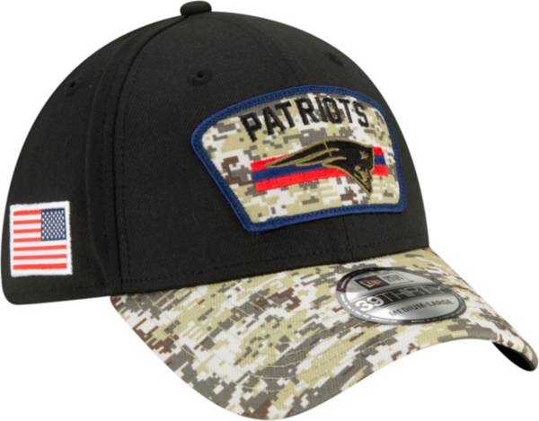 New Era Men's New England Patriots Salute to Service 39Thirty Black Stretch Fit Hat