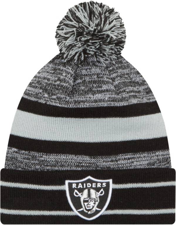 New Era Men's Las Vegas Raiders Cuffed Pom Black Knit