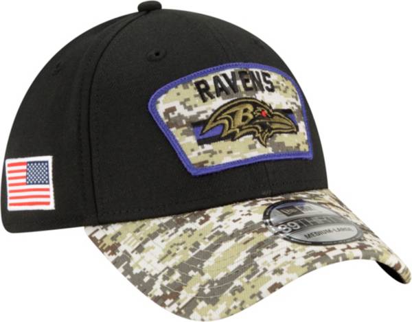New Era Men's Baltimore Ravens Salute to Service 39Thirty Black Stretch Fit Hat