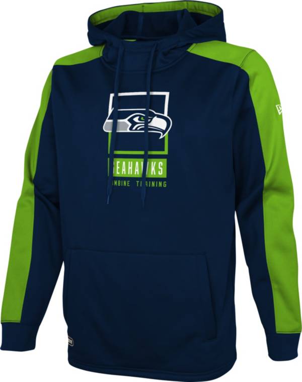 New Era Men's Seattle Seahawks Navy Combine Rise Pullover Hoodie