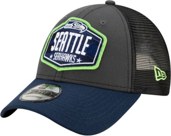 New Era Men's Seattle Seahawks 2021 NFL Draft 9Forty Graphite Adjustable Hat
