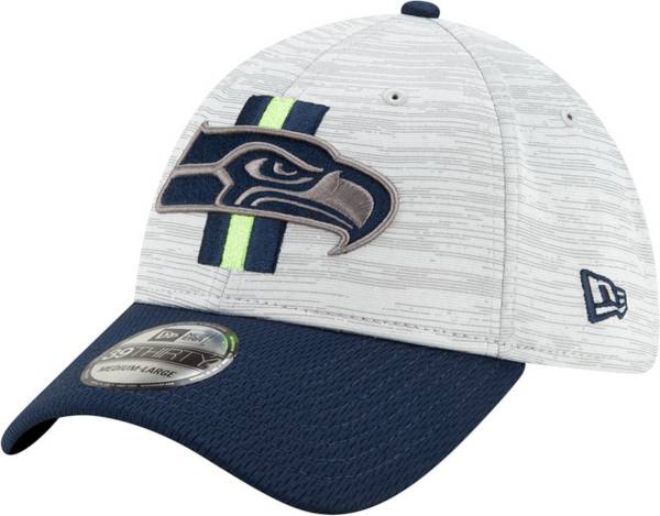 New Era Men's Seattle Seahawks Grey Sideline 2021 Training Camp 39Thirty Stretch Fit Hat