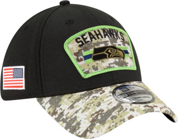 New Era Men's Seattle Seahawks Salute to Service 39Thirty Black Stretch Fit Hat