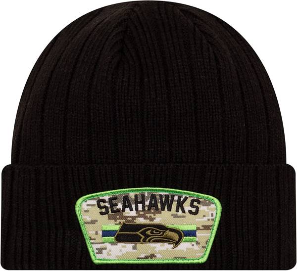 New Era Men's Seattle Seahawks Salute to Service Black Knit