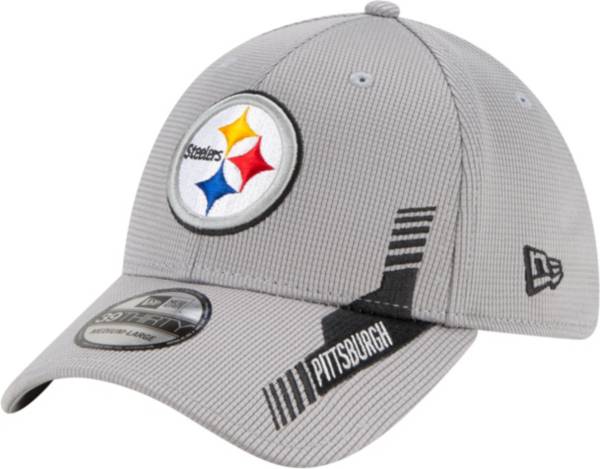 New Era Men's Pittsburgh Steelers Sideline 2021 Home 39Thirty Grey Stretch Fit Hat