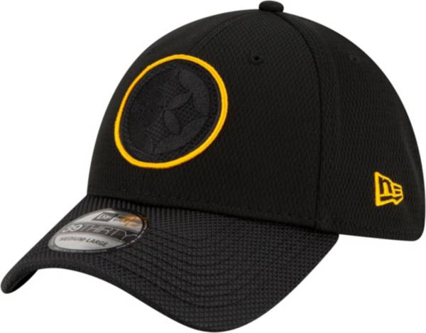 New Era Men's Pittsburgh Steelers Sideline 2021 Road 39Thirty Black Stretch Fit Hat