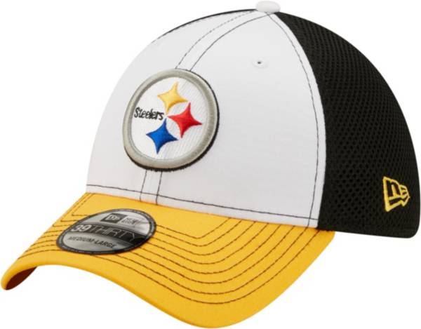 New Era Men's Pittsburgh Steelers Team Neo 39Thirty White Stretch Fit Hat