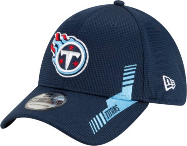 New Era Men's Tennessee Titans Navy Sideline 2021 Home 39Thirty Stretch Fit Hat
