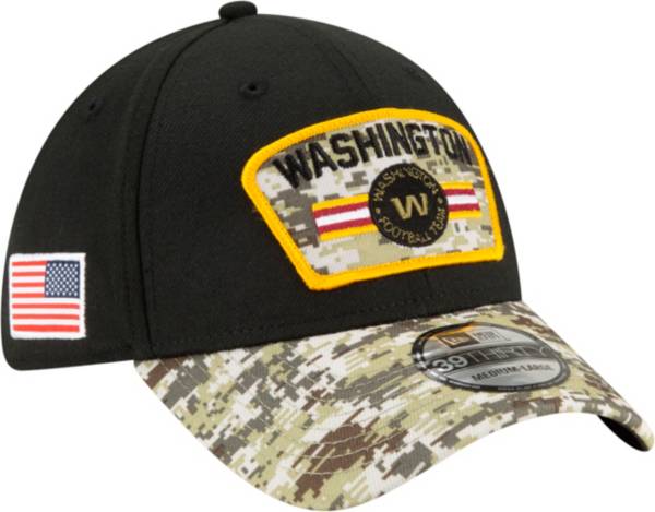 New Era Men's Washington Football Team Salute to Service 39Thirty Black Stretch Fit Hat
