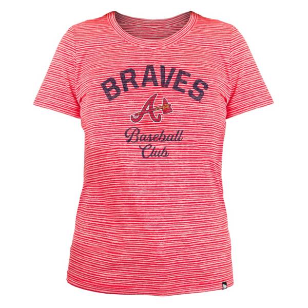 New Era Women's Atlanta Braves Space Dye Red T-Shirt