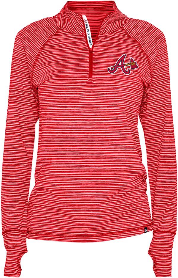 New Era Women's Atlanta Braves Space Dye Red Quarter-Zip Pullover Shirt