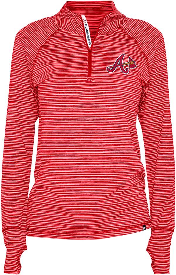 New Era Women's Atlanta Braves Space Dye Red Quarter-Zip Pullover Shirt product image
