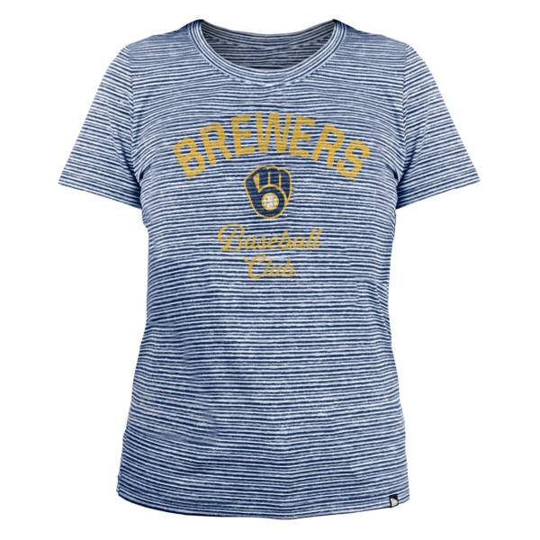 New Era Women's Milwaukee Brewers Space Dye Blue T-Shirt