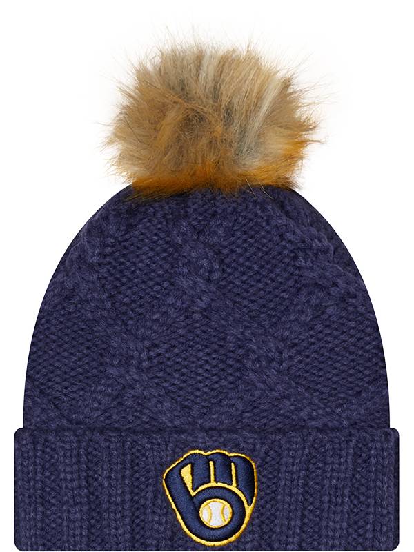 New Era Women's Milwaukee Brewers Navy Luxe Knit Hat