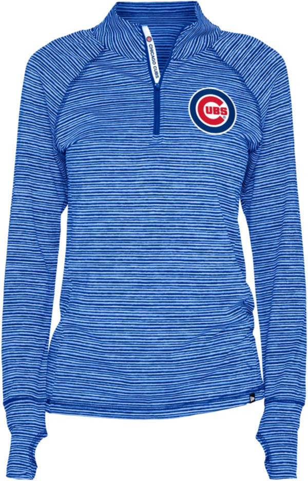 New Era Women's Chicago Cubs Space Dye Blue Quarter-Zip Pullover Shirt