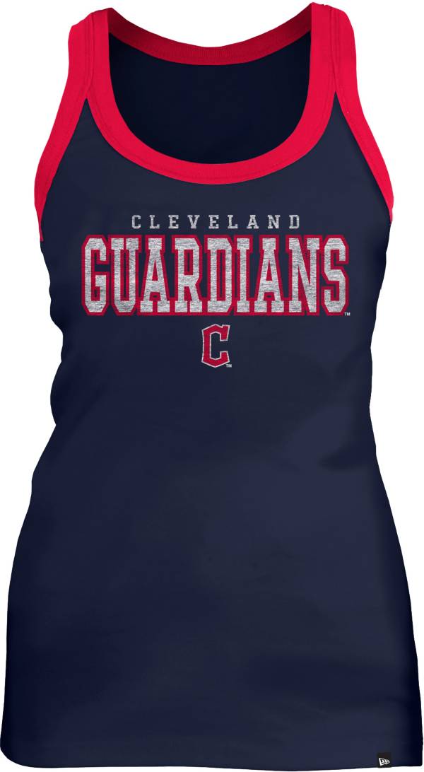 New Era Women's Cleveland Guardians Blue Racerback Athletic Tank Top