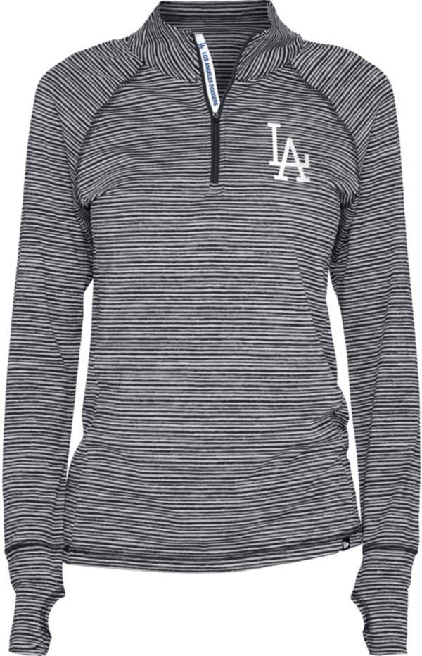 New Era Women's Los Angeles Dodgers Space Dye Gray Quarter-Zip Pullover Shirt