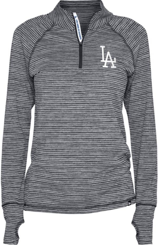 New Era Women's Los Angeles Dodgers Space Dye Gray Quarter-Zip Pullover Shirt product image