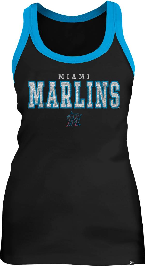 New Era Women's Miami Marlins Black Racerback Athletic Tank Top