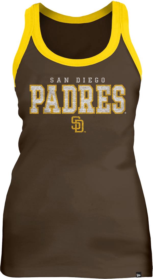 New Era Women's San Diego Padres Brown Racerback Athletic Tank Top