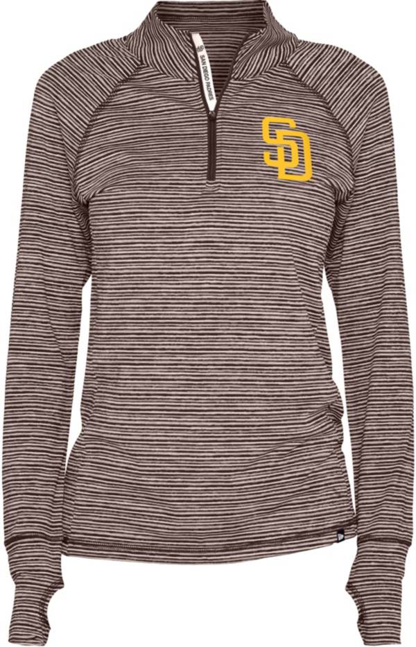 New Era Women's San Diego Padres Space Dye Brown Quarter-Zip Pullover Shirt