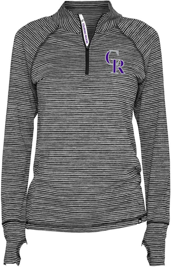 New Era Women's Colorado Rockies Space Dye Black Quarter-Zip