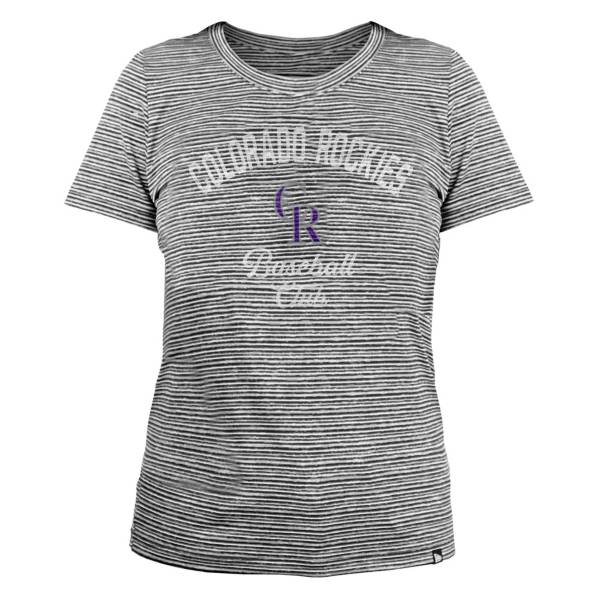 New Era Women's Colorado Rockies Space Dye Black T-Shirt