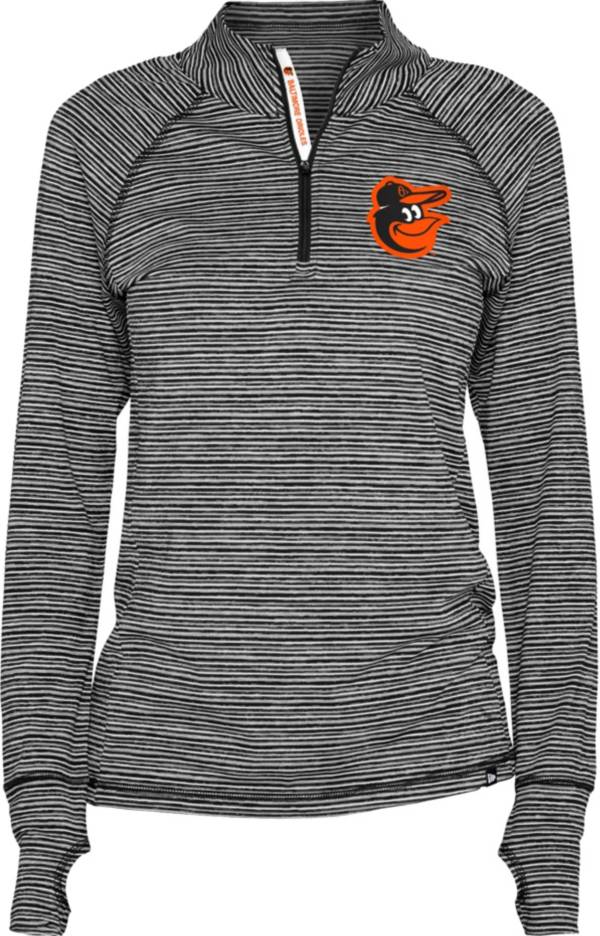 New Era Women's Baltimore Orioles Space Dye Black Quarter-Zip Pullover Shirt
